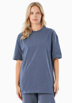 Tussem Unisex Basic Organic Cotton T-Shirt Indigo Blue