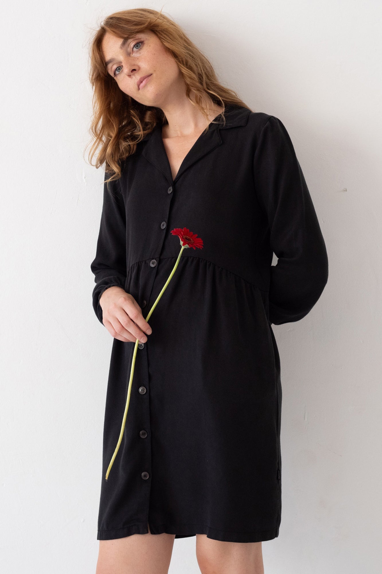 Tracy Tencel Shirt Dress Black
