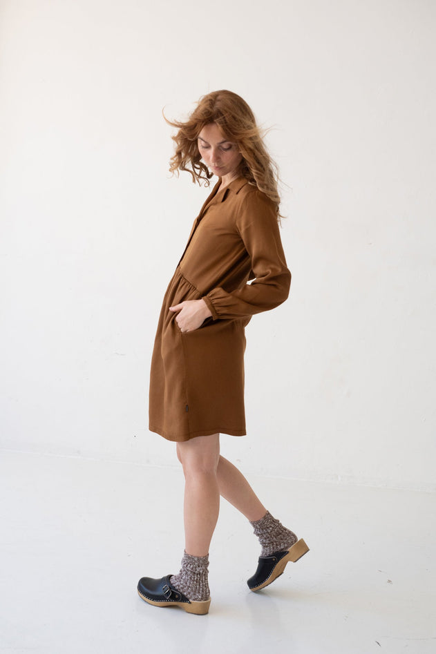Tracy Tencel Shirt Dress Terracotta