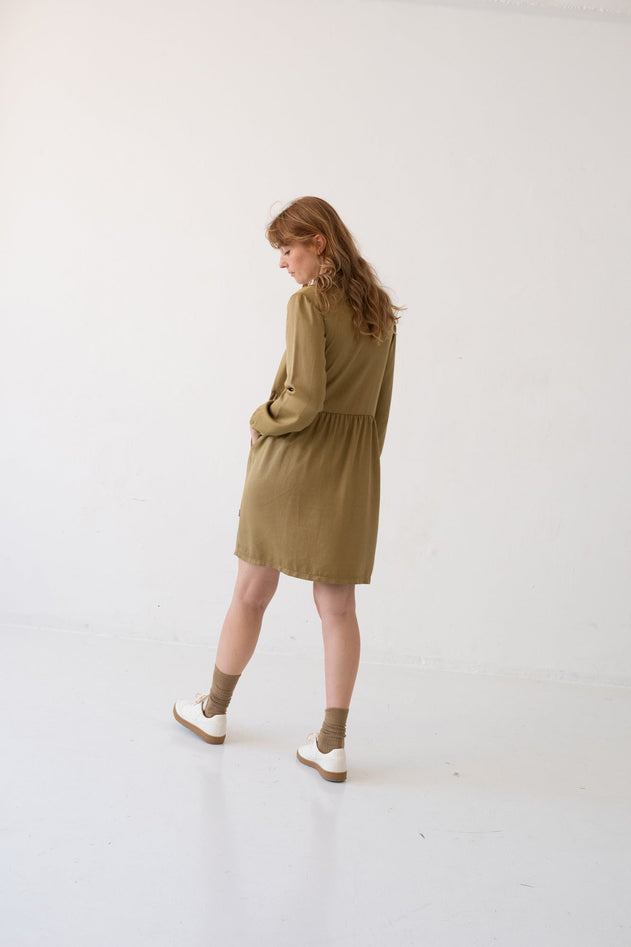 Tracy Tencel Shirt Dress Mustard