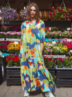 V-Neck Tencel Maxi Dress Flowerfield