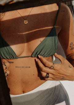 Cora Triangle Bikini Top Army Green
