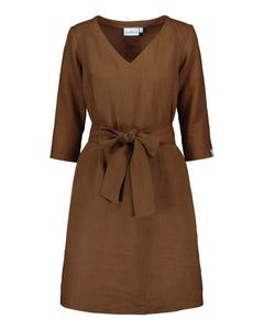 Vera Linen Dress Tiramisu Brown