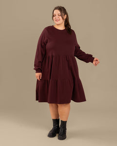 Long Sleeved Dress Burgundy