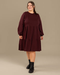 Long Sleeved Dress Burgundy
