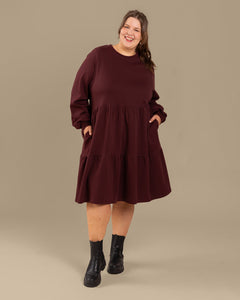 Long Sleeved Dress Burgundy