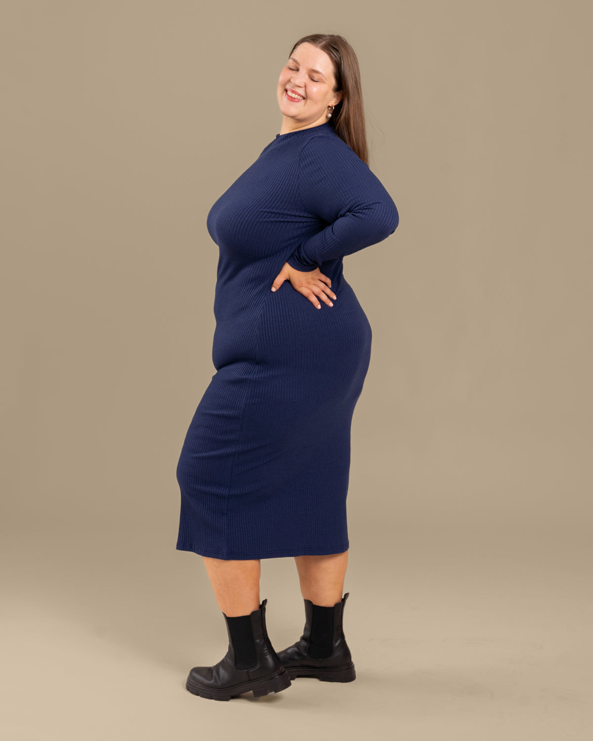 Ribbed Dress Ocean Blue