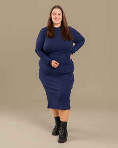 Ribbed Dress Ocean Blue