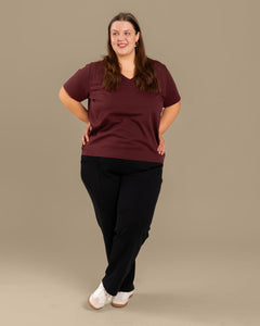 V-Neck T-Shirt Burgundy