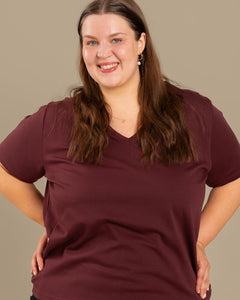V-Neck T-Shirt Burgundy