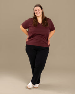 V-Neck T-Shirt Burgundy