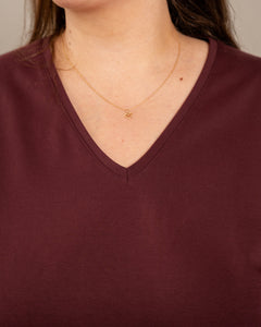 V-Neck T-Shirt Burgundy