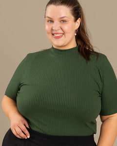 Ribbed T-Shirt Forest Green