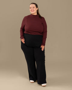 Ribbed Turtleneck Burgundy