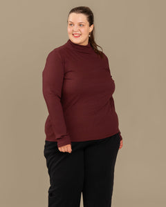 Ribbed Turtleneck Burgundy