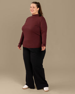 Ribbed Turtleneck Burgundy
