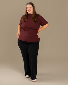 Ribbed T-Shirt Burgundy