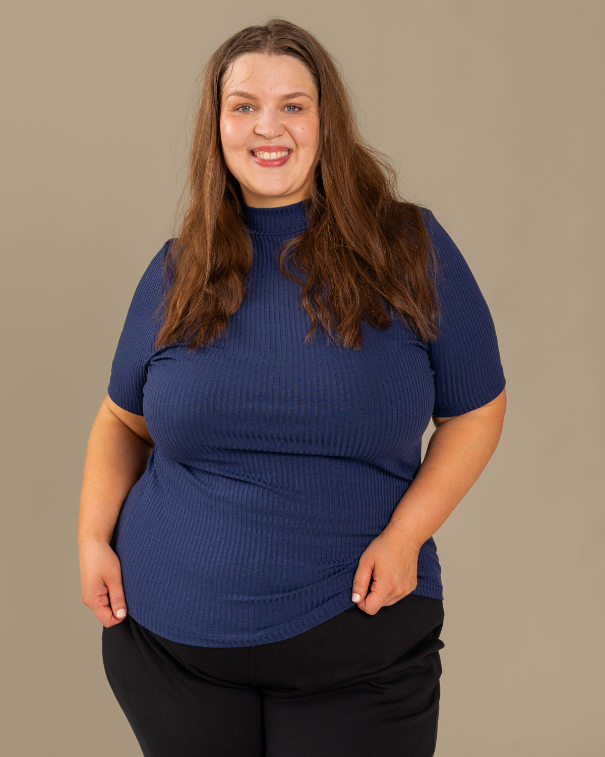 Ribbed T-Shirt Ocean Blue