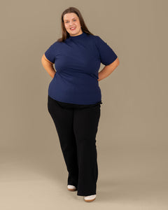 Ribbed T-Shirt Ocean Blue