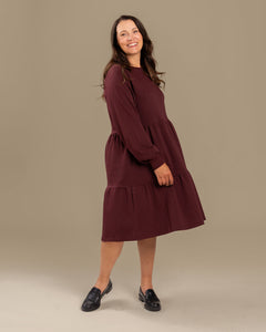 Long Sleeved Dress Burgundy