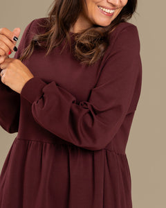 Long Sleeved Dress Burgundy