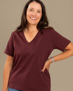 V-Neck T-Shirt Burgundy