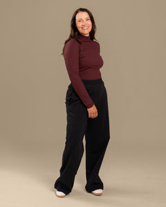 Ribbed Turtleneck Burgundy