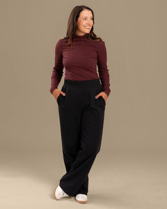 Ribbed Turtleneck Burgundy