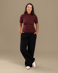 Ribbed T-Shirt Burgundy
