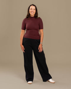 Ribbed T-Shirt Burgundy