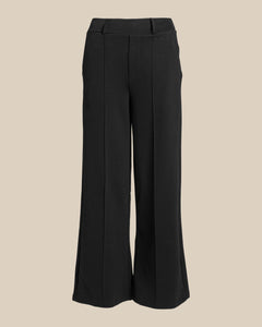 Wide Leg Pleated Pants Black