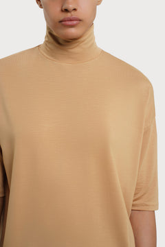 Tomasine Turtleneck Top Camel Brown