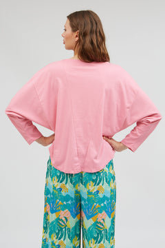 Uda Bat Sleeve Top Pink