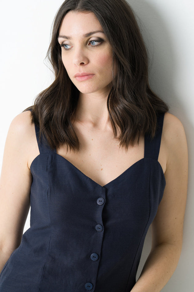 Anémone Top Navy Blue