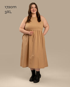 Poplin Top Dress Beige