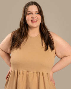 Poplin Top Dress Beige