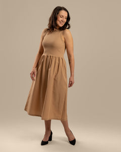 Poplin Top Dress Beige