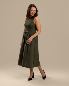 Poplin Top Dress Khaki