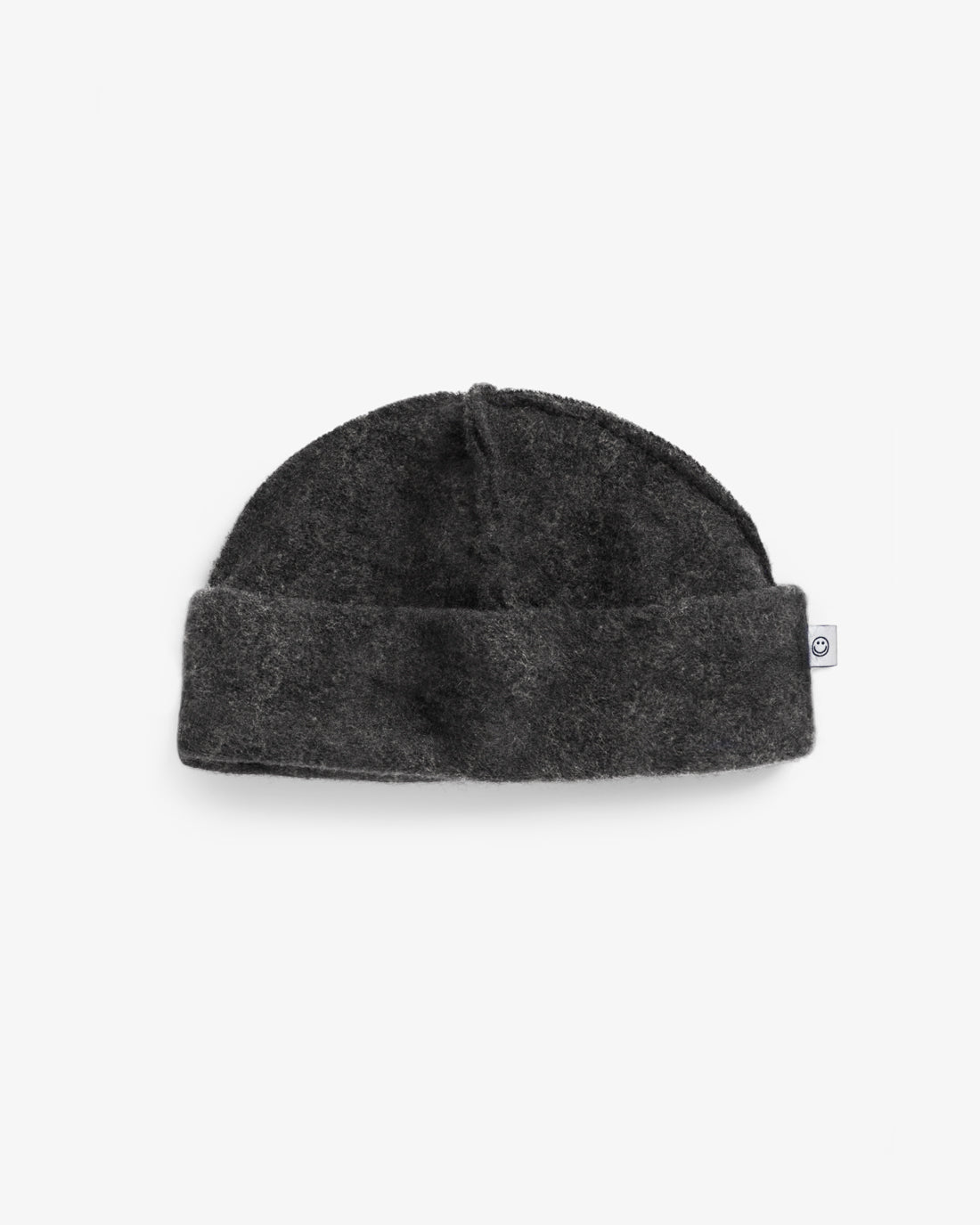 Wool Cotton Blend Beanie Anthracite Grey