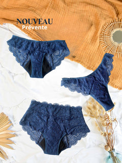 Capri Lace Period Panties Set Blue