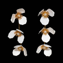 Triple Apple Flower Stud Earrings Rainbow