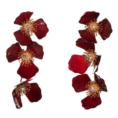 Triple Apple Flower Stud Earrings Rainbow
