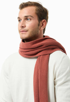 Knitted Organic Cotton Scarf Cinnamon