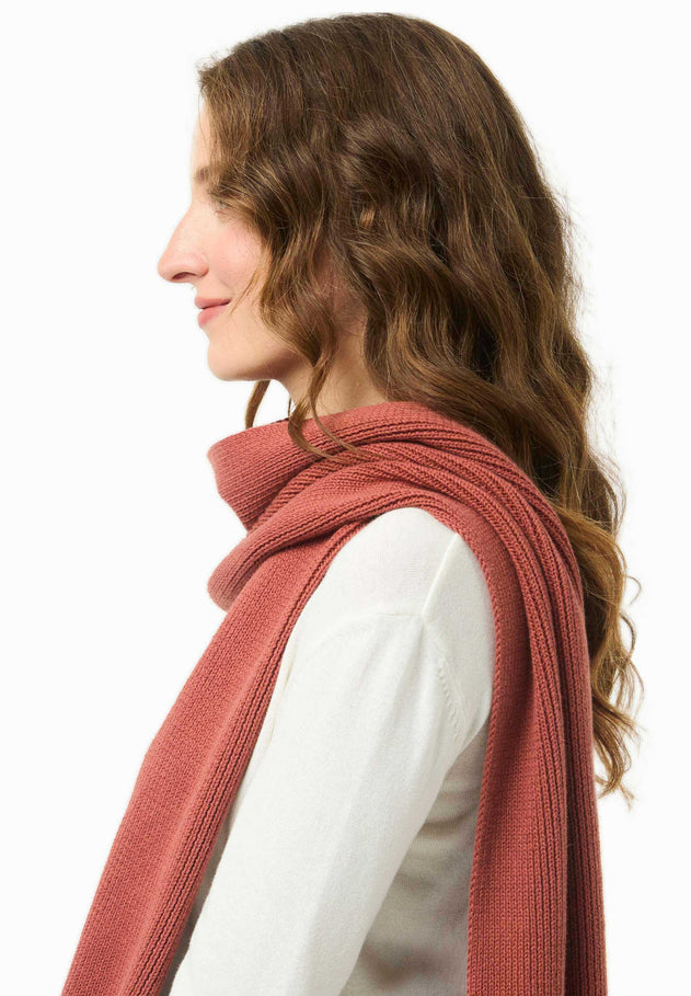 Knitted Organic Cotton Scarf Cinnamon