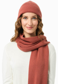Knitted Organic Cotton Scarf Cinnamon