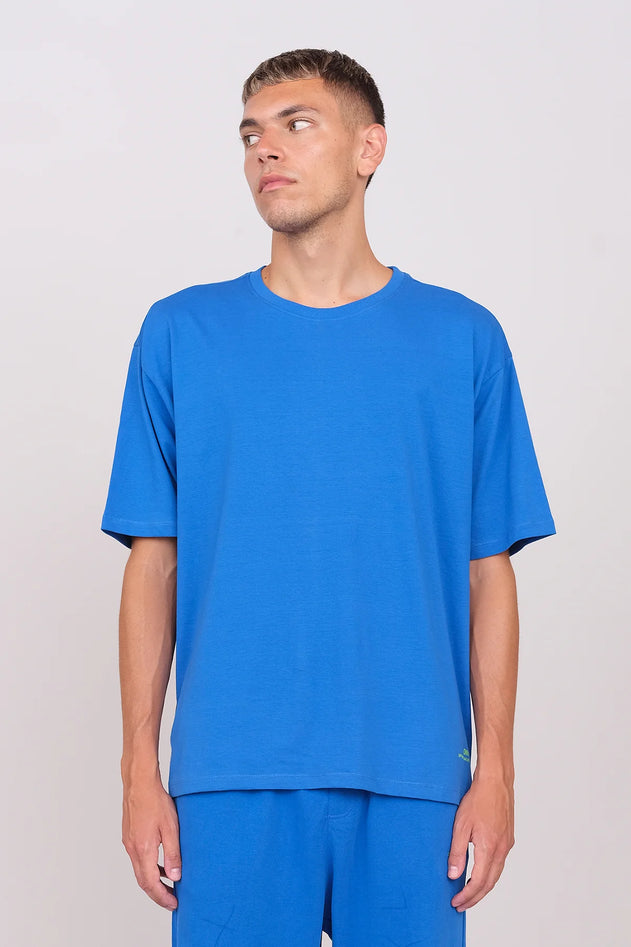 Unisex Oversize Crewneck T-Shirt Cobalt Blue