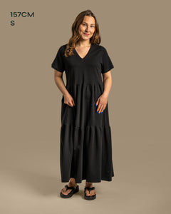 V-Neck Maxi Dress Black