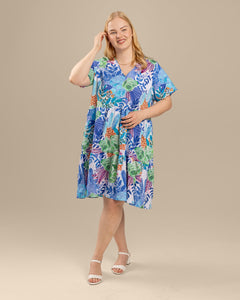 V-Neck Midi Dress Kedolla Blue