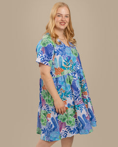 V-Neck Midi Dress Kedolla Blue
