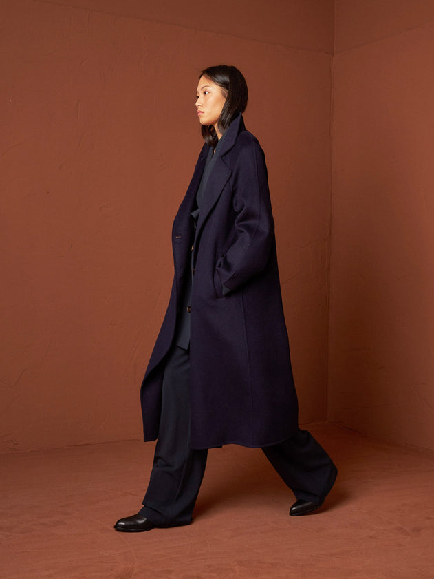 Maxi Wool Coat Blue